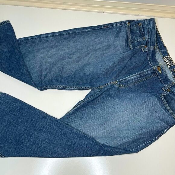 Size 34W 30L Levis Relaxed Straight Fit 559 Stone Washed Blue Denim Jeans - Picture 5 of 6